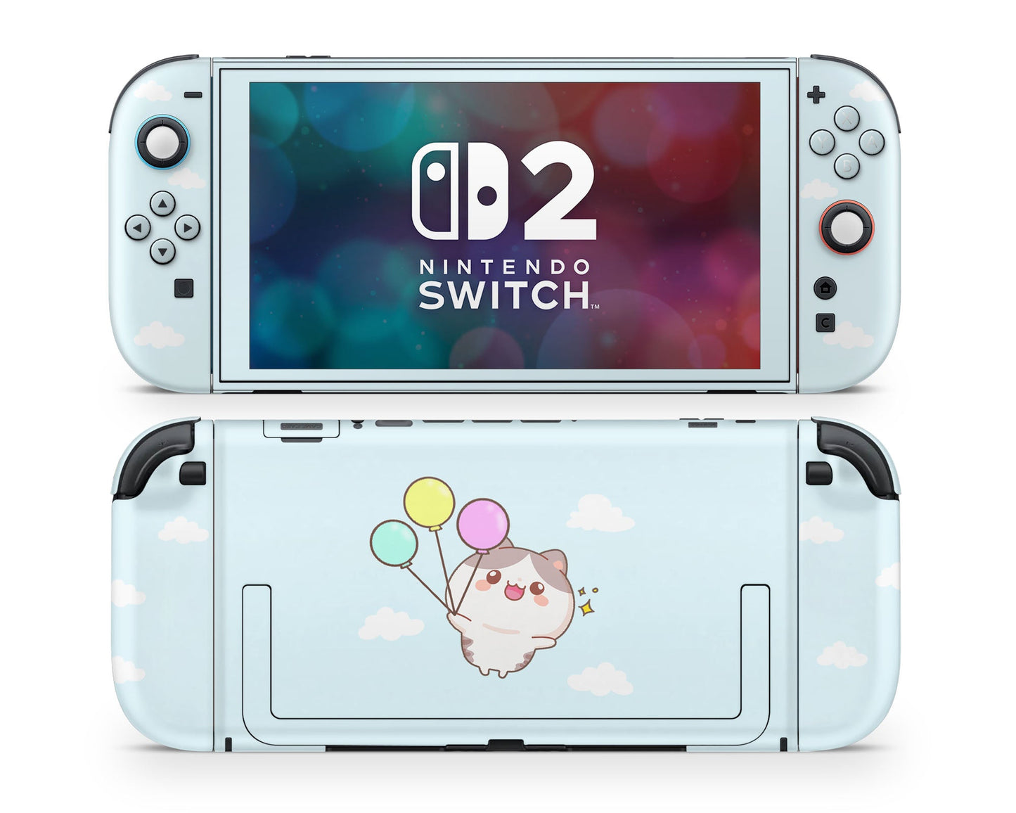 Lux Skins Nintendo Switch 2 Kitty Up in the Sky Joycons Only Skins - Art Animals Skin