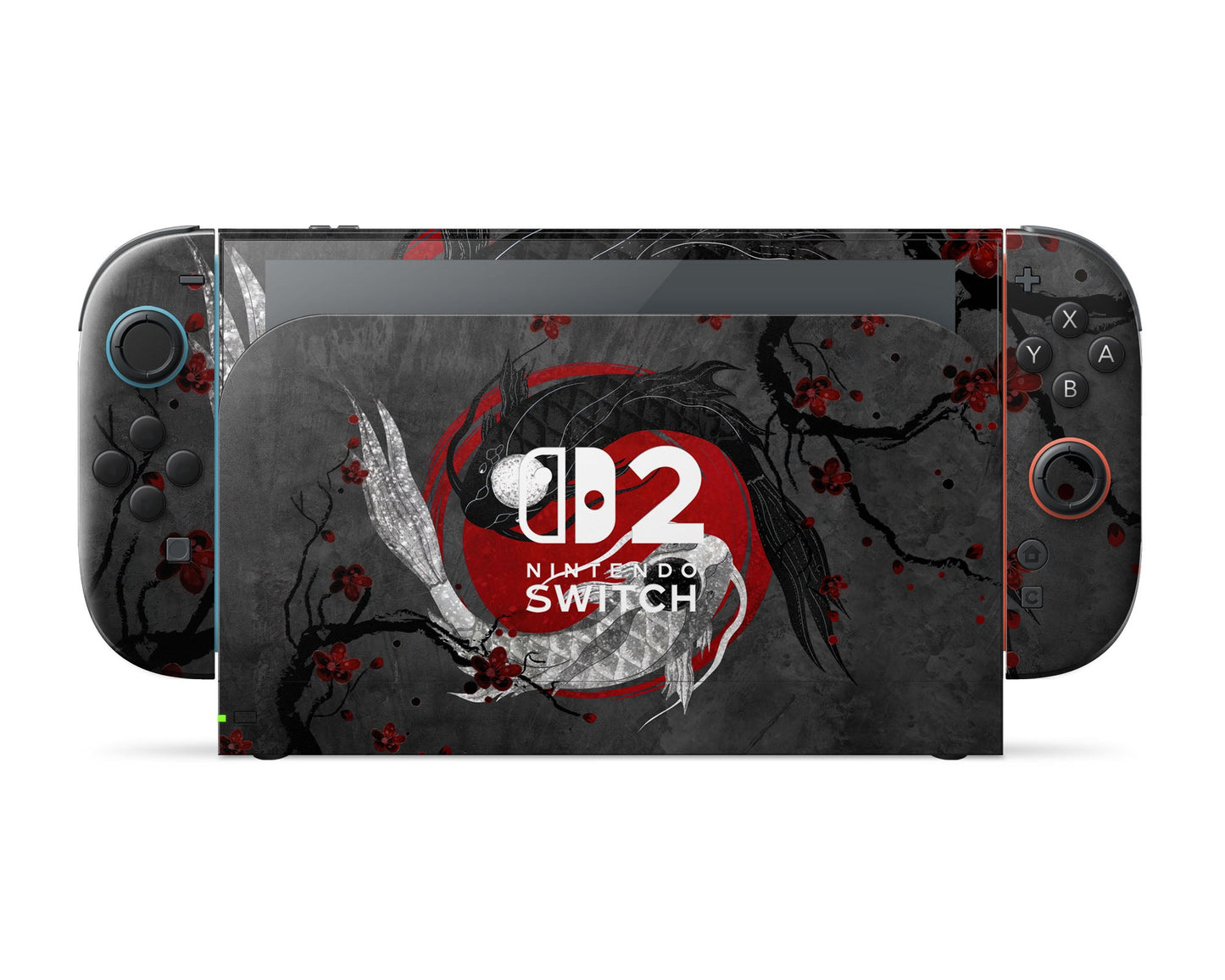 Lux Skins Nintendo Switch 2 Yin Yang Rose Koi Nintendo logo Skins - Art Artwork Skin