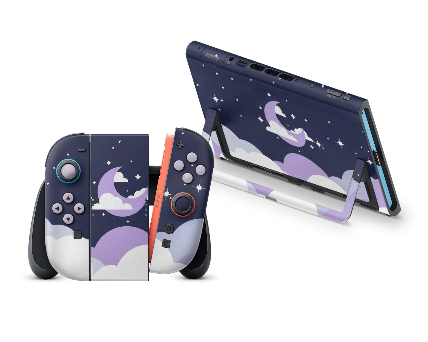 Dark Dreamy Night Clouds Purple Nintendo Switch 2 Skin
