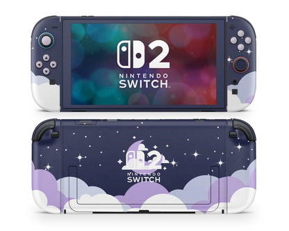 Dark Dreamy Night Clouds Purple Nintendo Switch 2 Skin
