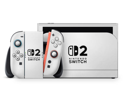 Lux Skins Nintendo Switch 2 Avalanche White (Nintendo Logo) Nintendo logo Skins - Solid Colours Solid Colours Skin