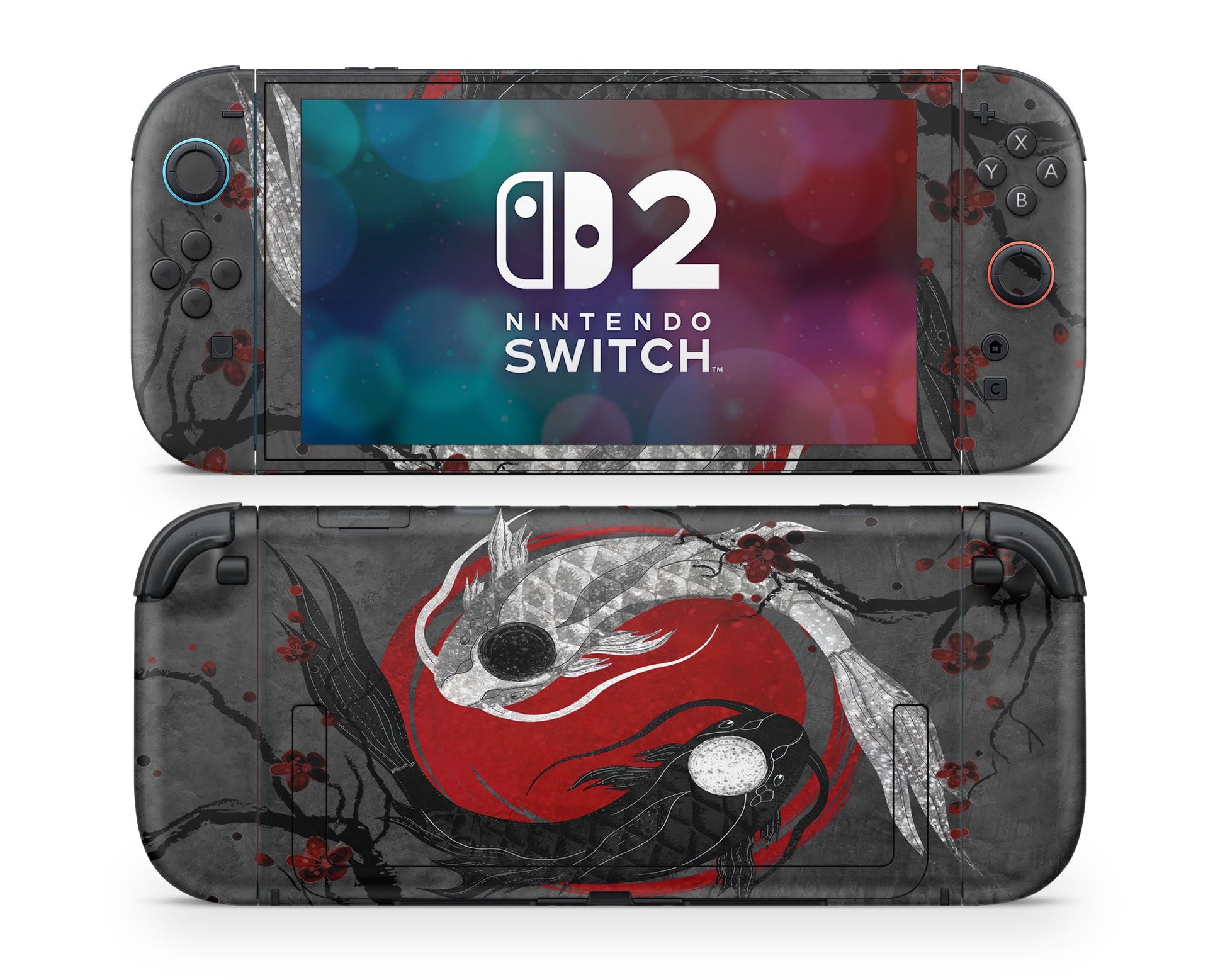 Lux Skins Nintendo Switch 2 Yin Yang Rose Koi Classic no logo Skins - Art Artwork Skin