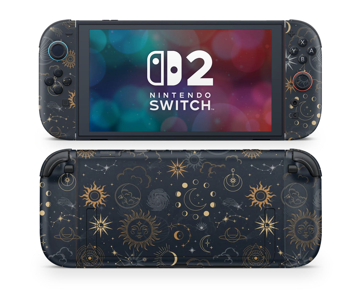 Lux Skins Nintendo Switch 2 Constellation Stargazing Night Joycons Only Skins - Pattern Galaxy Skin