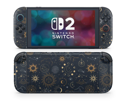 Lux Skins Nintendo Switch 2 Constellation Stargazing Night Joycons Only Skins - Pattern Galaxy Skin