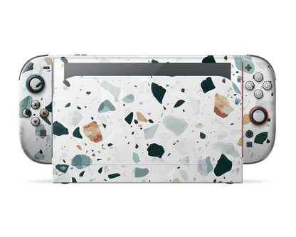Lux Skins Nintendo Switch 2 Ice Terrazzo Full Set Skins - Pattern Marble Skin