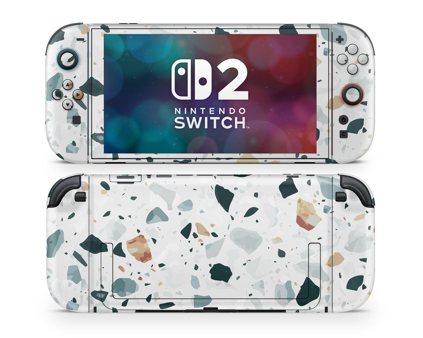 Lux Skins Nintendo Switch 2 Ice Terrazzo Joycons Only Skins - Pattern Marble Skin