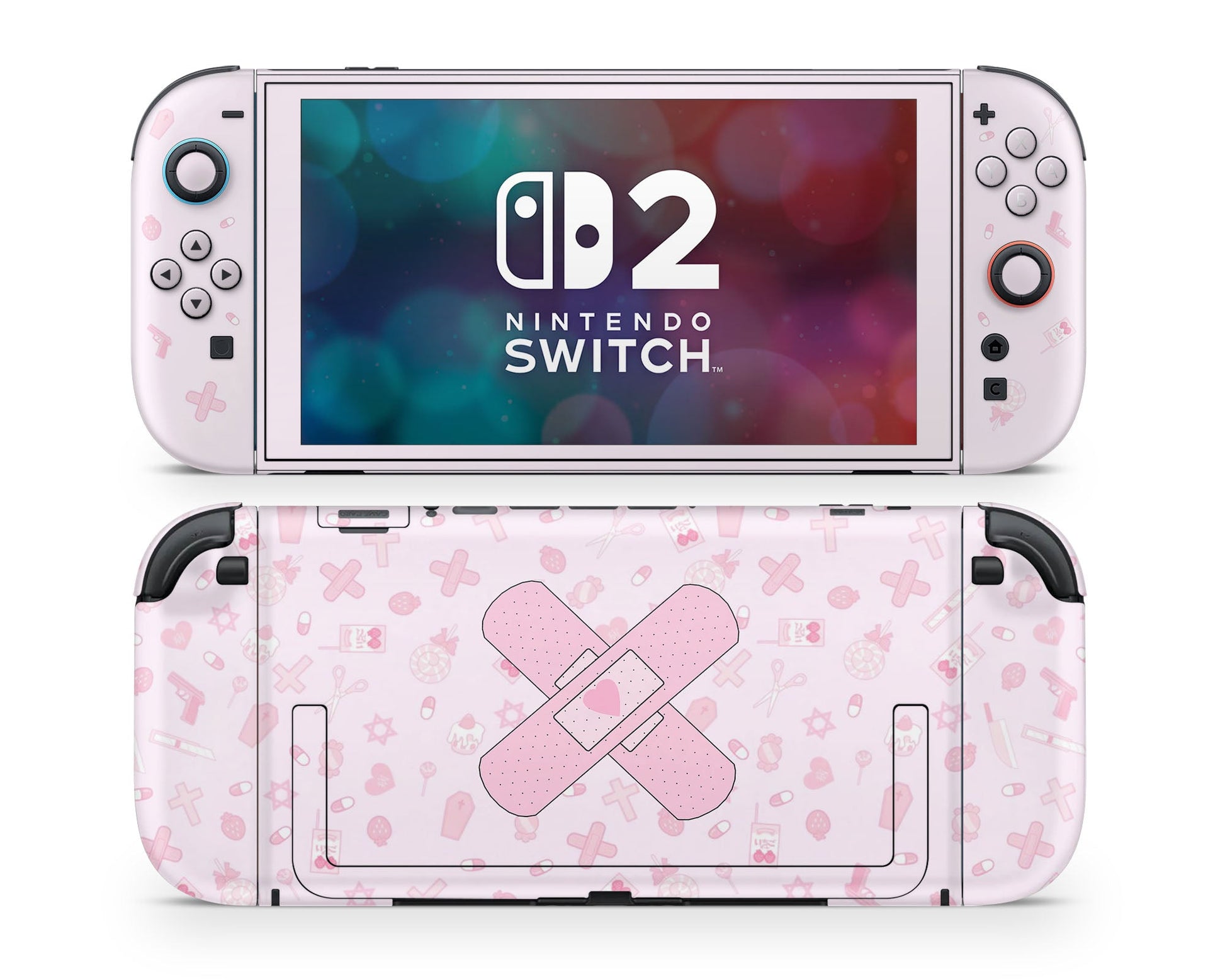Lux Skins Nintendo Switch 2 I Love Pink Classic no logo Skins - Art Artwork Skin