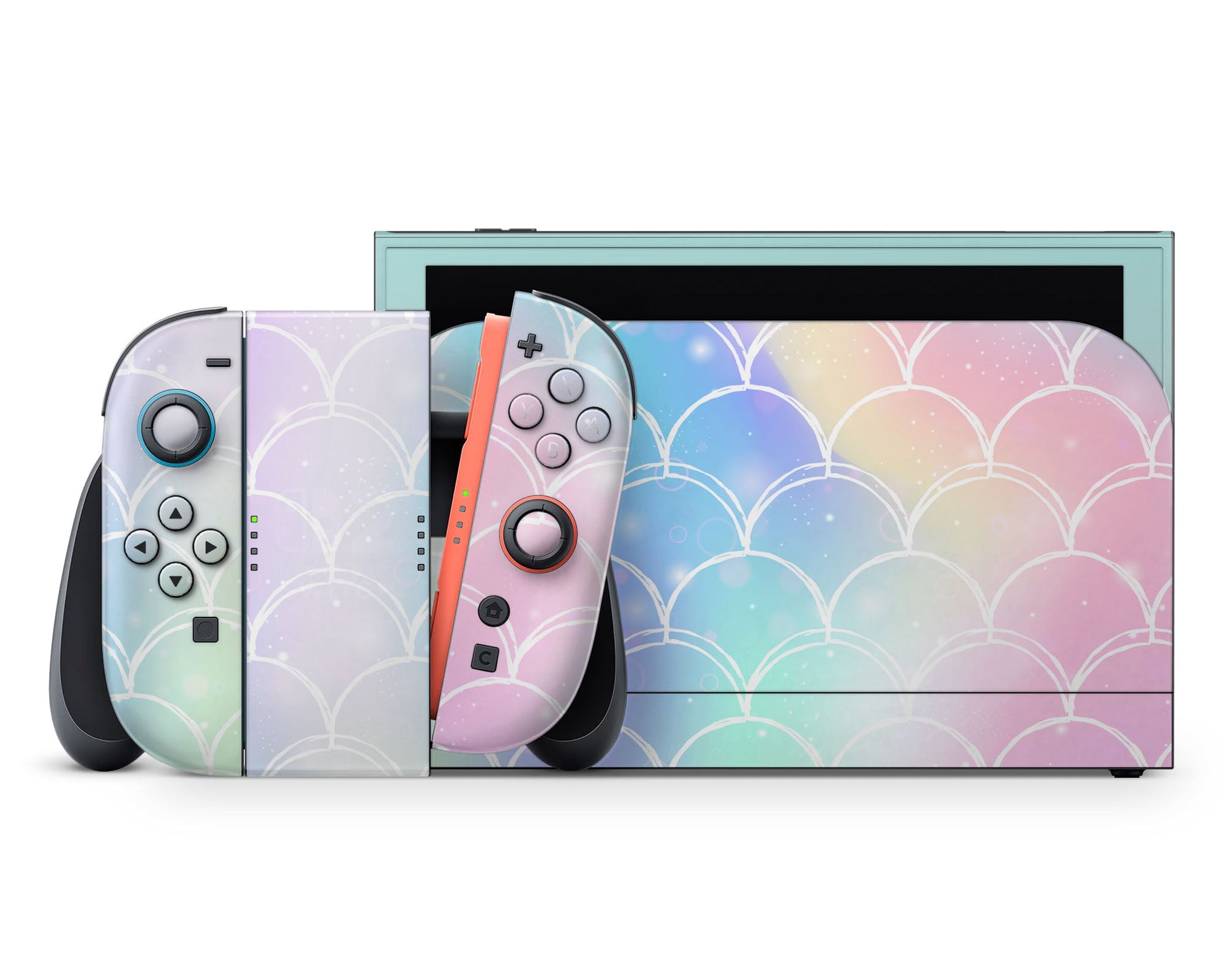 Lux Skins Nintendo Switch 2 Iridescent Pastel Mermaid Classic no logo Skins - Pattern Abstract Skin