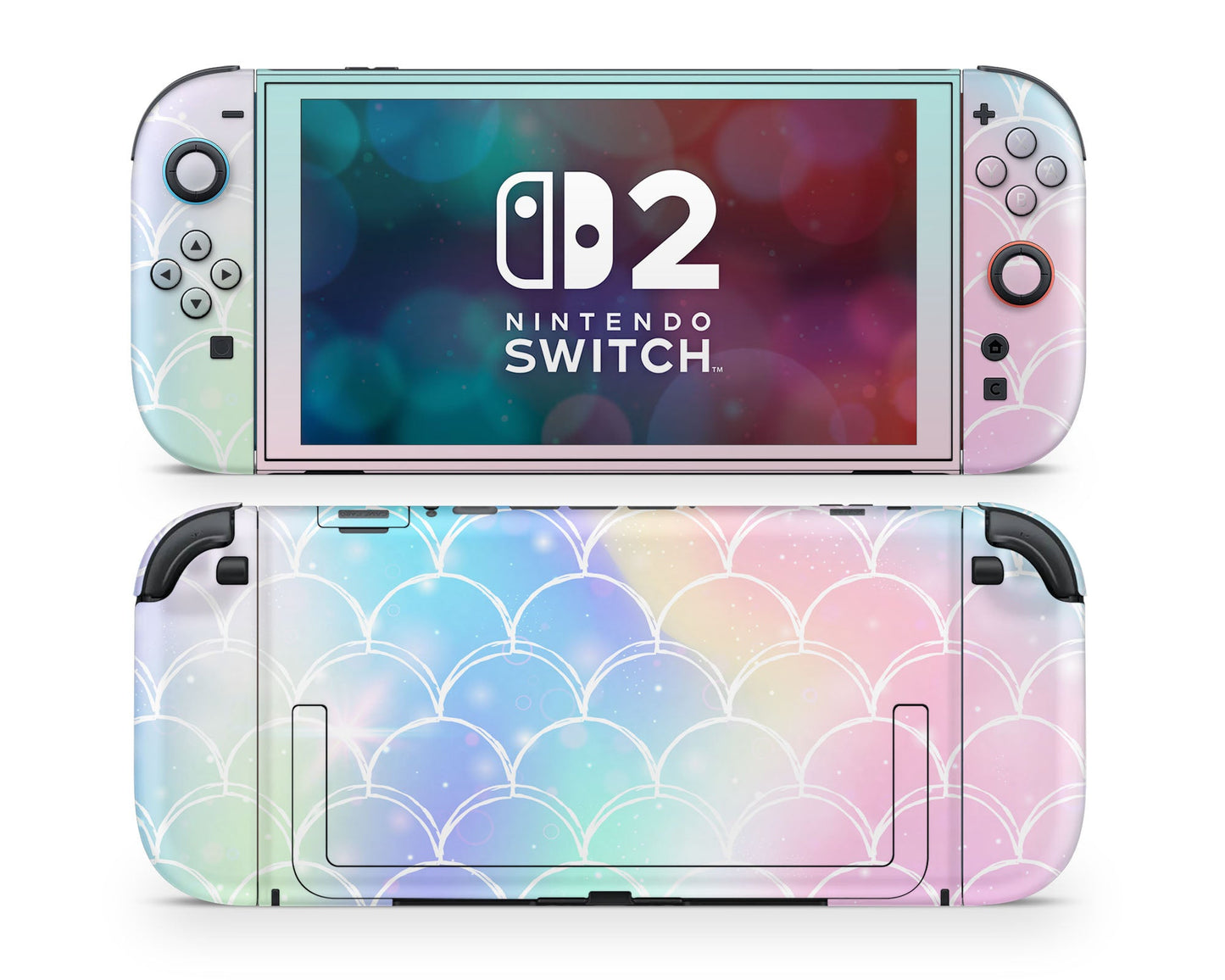 Lux Skins Nintendo Switch 2 Iridescent Pastel Mermaid Classic no logo Skins - Pattern Abstract Skin