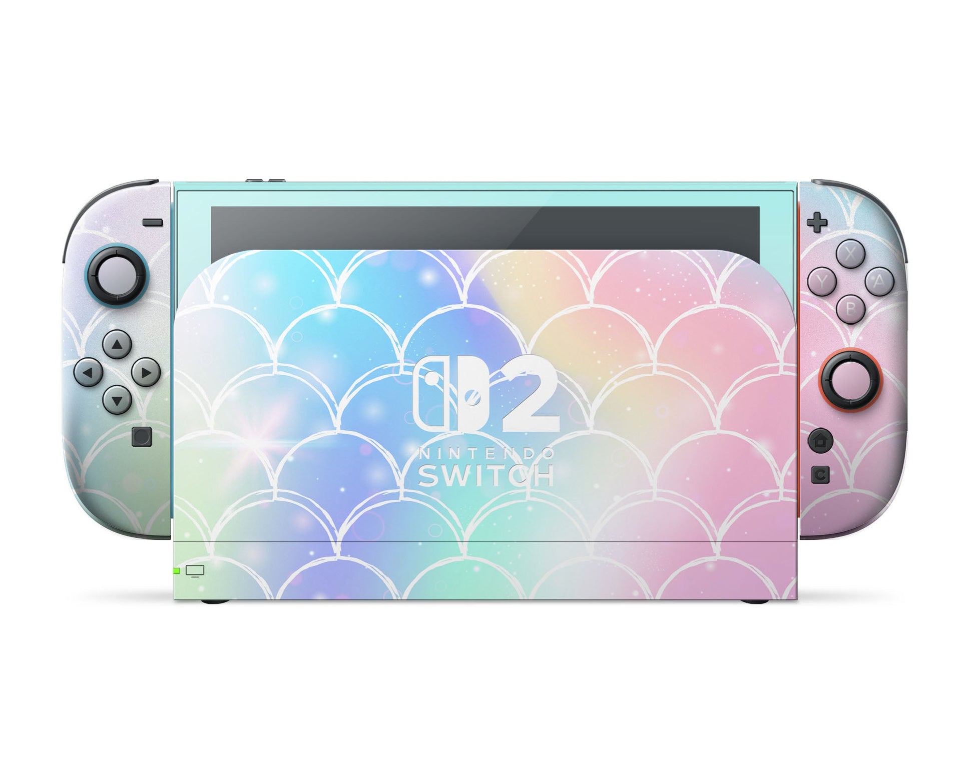 Lux Skins Nintendo Switch 2 Iridescent Pastel Mermaid Nintendo logo Skins - Pattern Abstract Skin