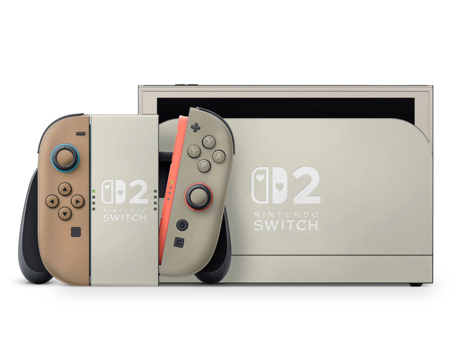 Lux Skins Nintendo Switch 2 Nordic Forest Hearts logo Skins - Solid Colours Colour Blocking Skin