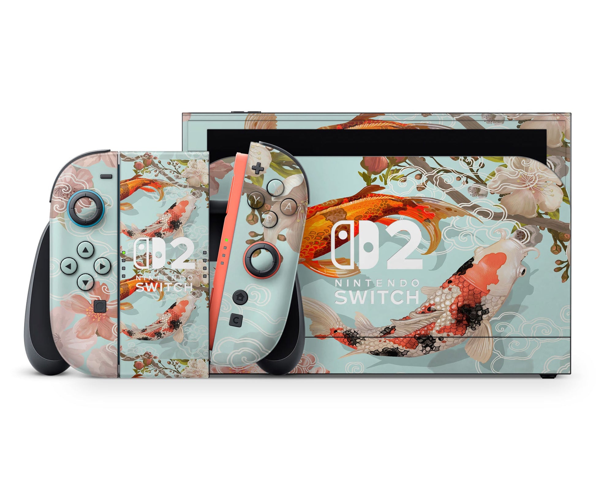 Lux Skins Nintendo Switch 2 Yin Yang Koi Rose Light Nintendo logo Skins - Art Artwork Skin