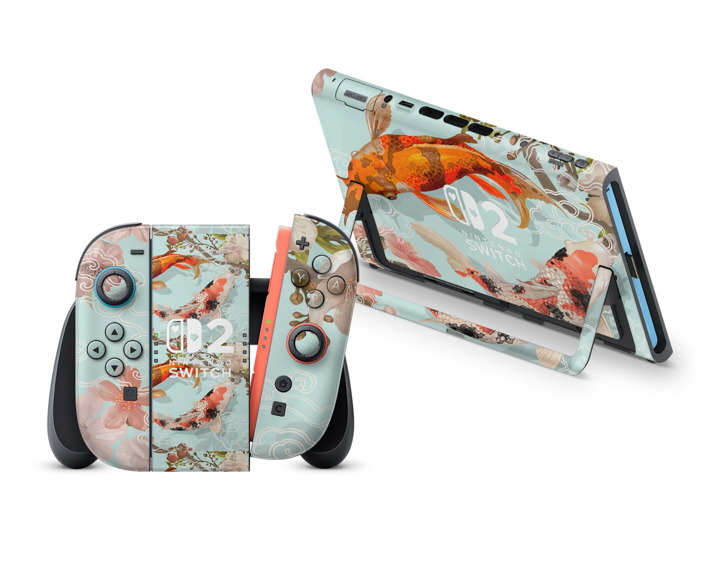 Yin Yang Koi Rose Light Nintendo Switch 2 Skin