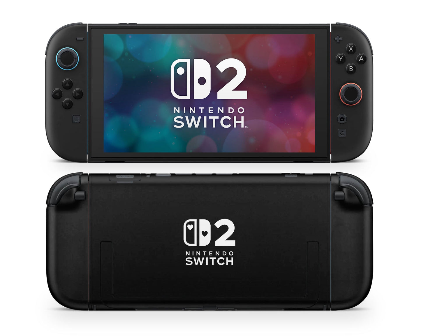 Lux Skins Nintendo Switch 2 Matte Black Hearts logo Skins - Solid Colours Pastel Series Skin