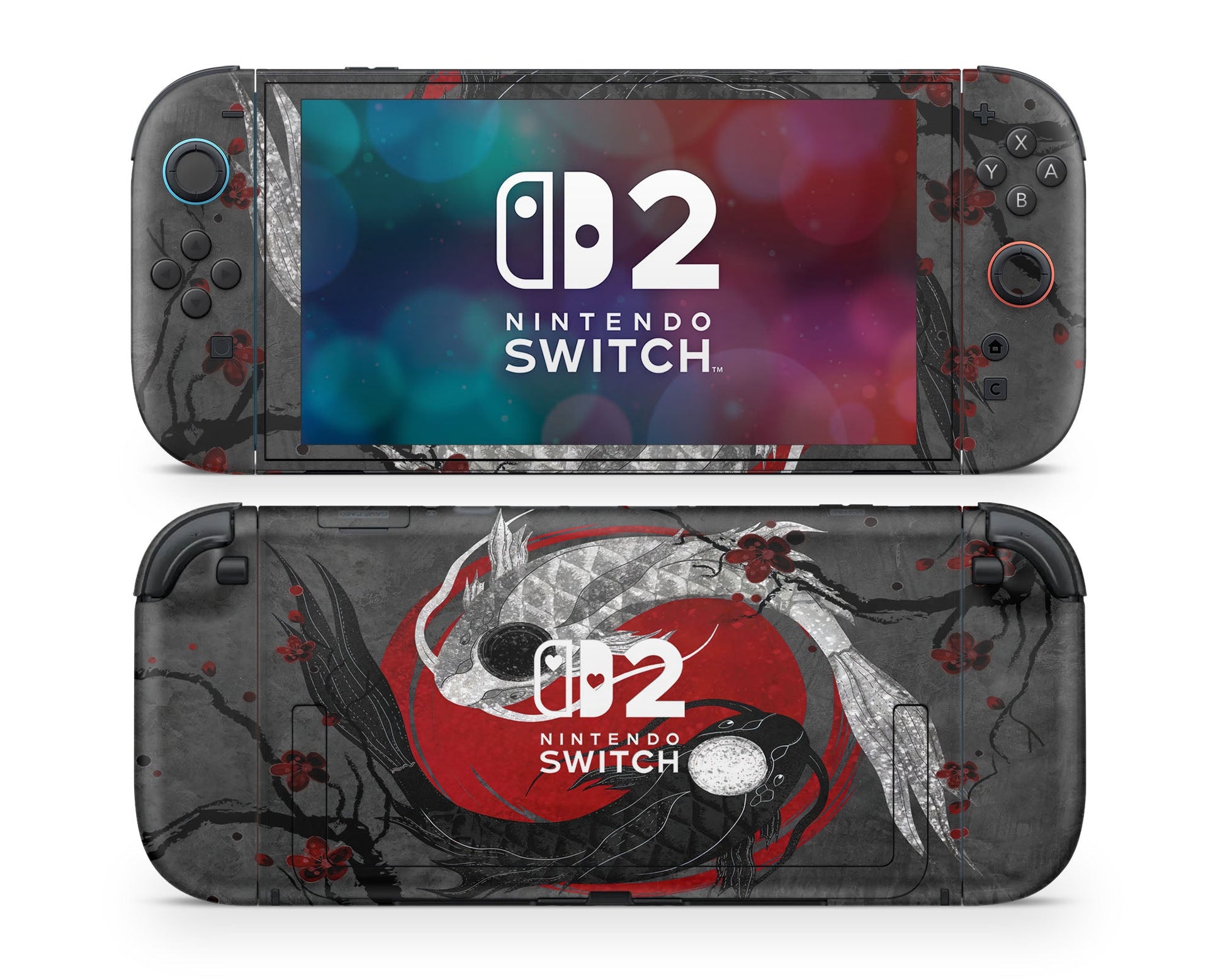 Lux Skins Nintendo Switch 2 Yin Yang Rose Koi Hearts logo Skins - Art Artwork Skin