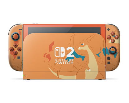 Pokemon Charizard Minimalist Nintendo Switch 2 Skin