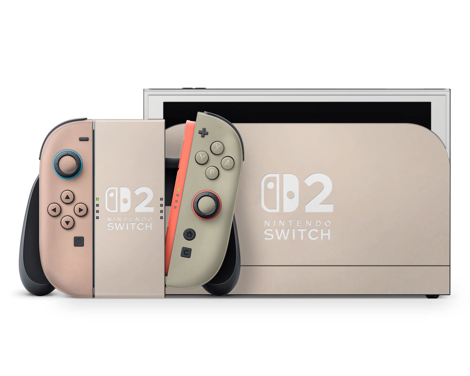 Lux Skins Nintendo Switch 2 Soft Parisian Garden Nintendo logo Skins - Solid Colours Colour Blocking Skin