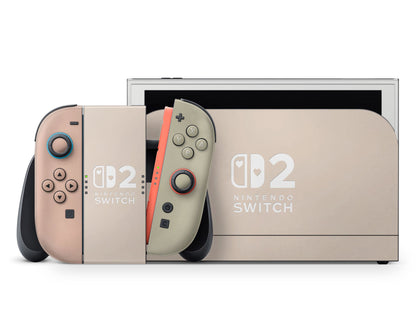 Lux Skins Nintendo Switch 2 Soft Parisian Garden Hearts logo Skins - Solid Colours Colour Blocking Skin