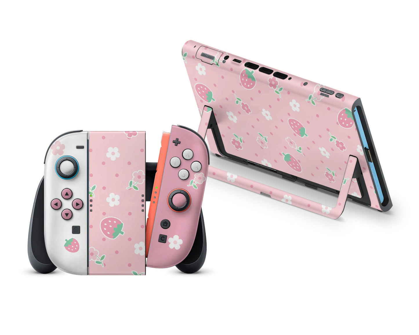 Kawaii Strawberry Daisy Nintendo Switch 2 Skin