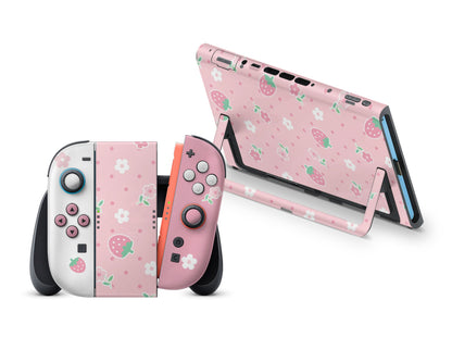 Kawaii Strawberry Daisy Nintendo Switch 2 Skin