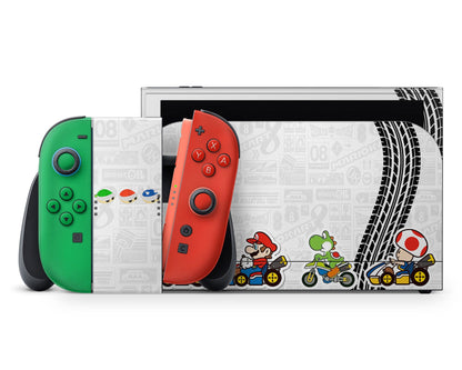 Lux Skins Nintendo Switch 2 Mario Kart Full Set +Tempered Glass Skins - Pop culture Mario Skin