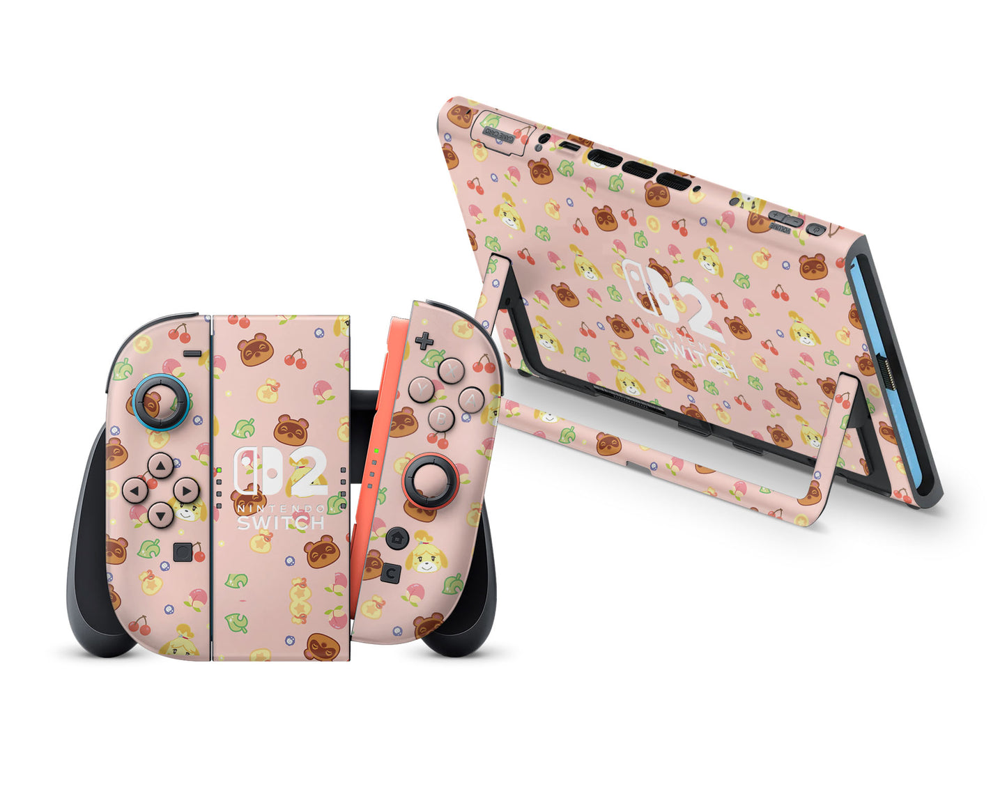 Cute Animal Crossing Pattern Nintendo Switch 2 Skin