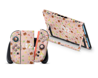 Cute Animal Crossing Pattern Nintendo Switch 2 Skin