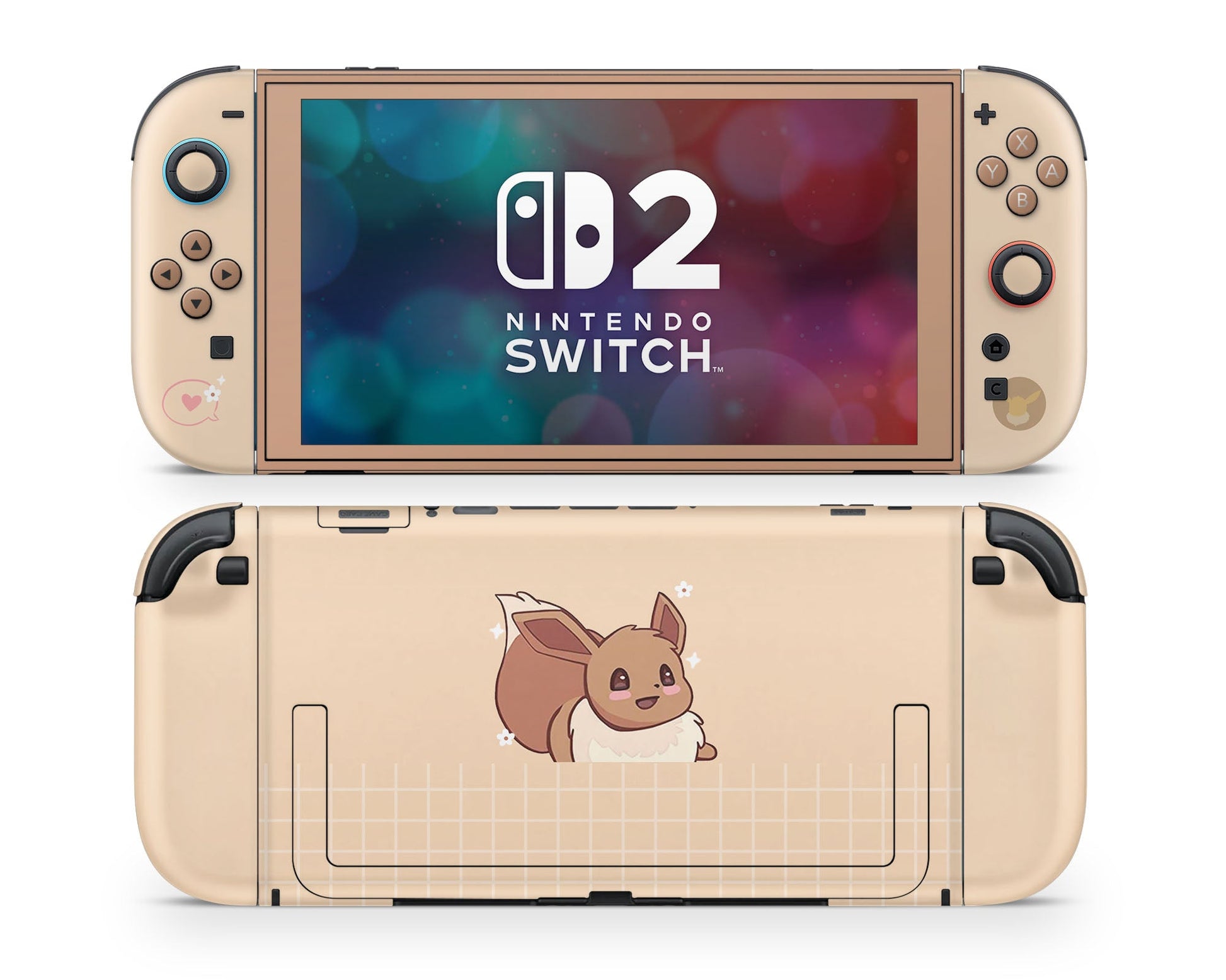 Lux Skins Nintendo Switch 2 Cute Pokemon Eevee Joycons Only Skins - Pop culture Pokemon Skin