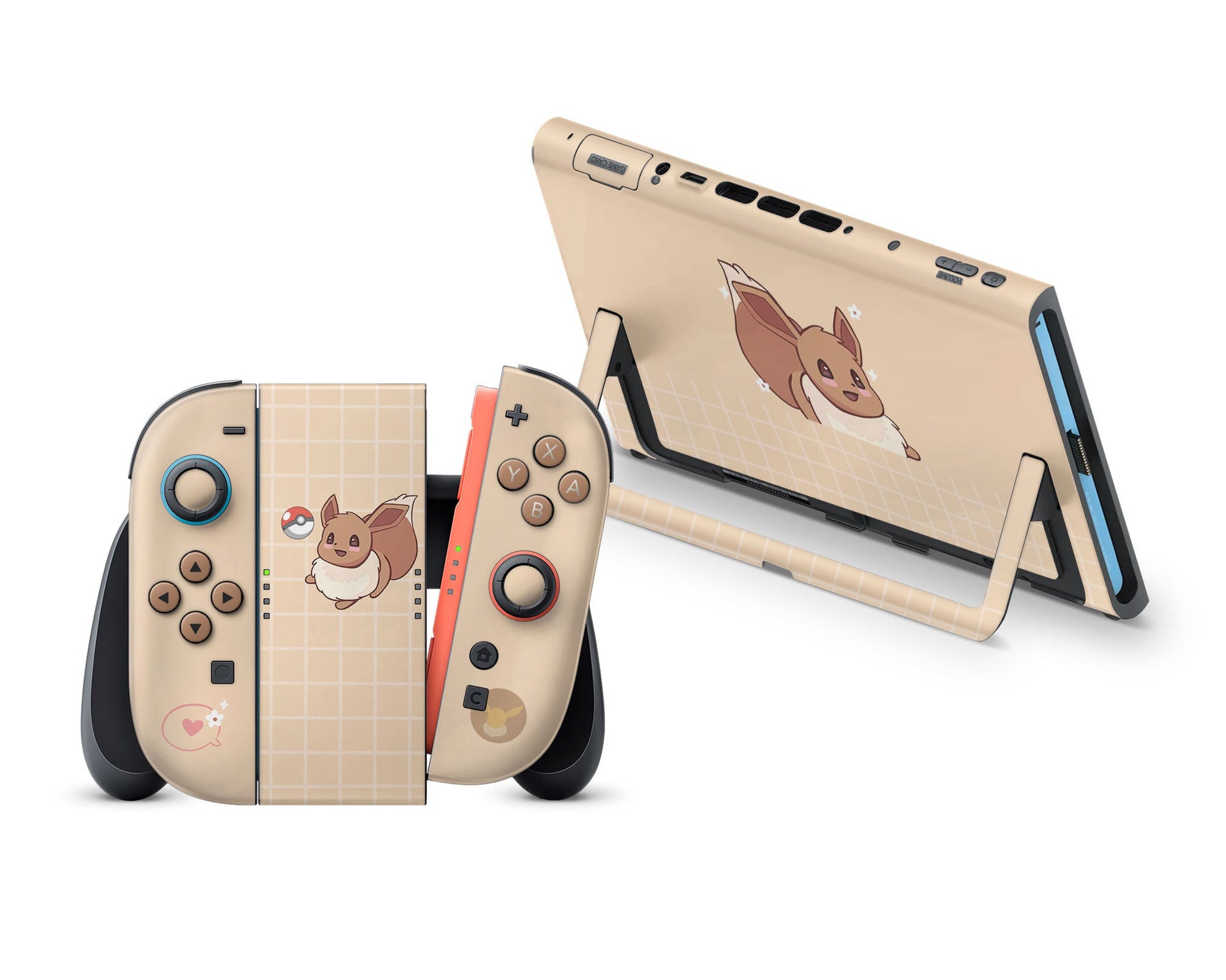 Lux Skins Nintendo Switch 2 Cute Pokemon Eevee Full Set Skins - Pop culture Pokemon Skin