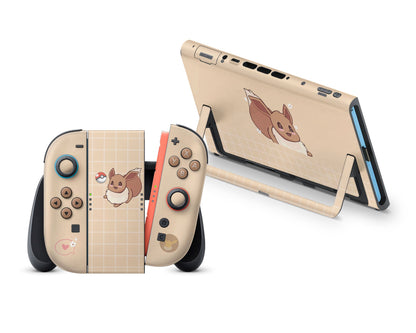Lux Skins Nintendo Switch 2 Cute Pokemon Eevee Full Set Skins - Pop culture Pokemon Skin
