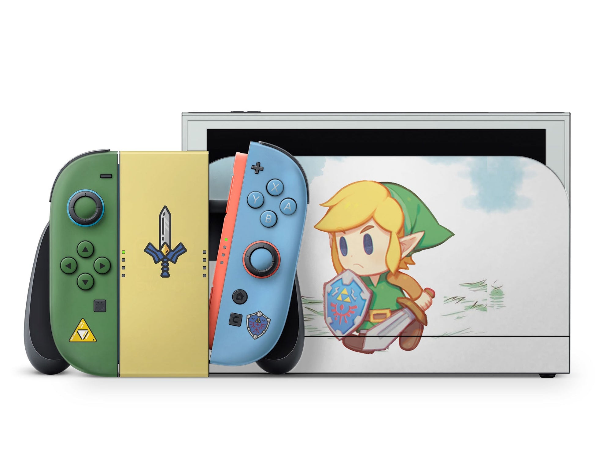 Lux Skins Nintendo Switch 2 Legend of Zelda Chibi Full Set +Tempered Glass Skins - Pop culture Zelda Skin