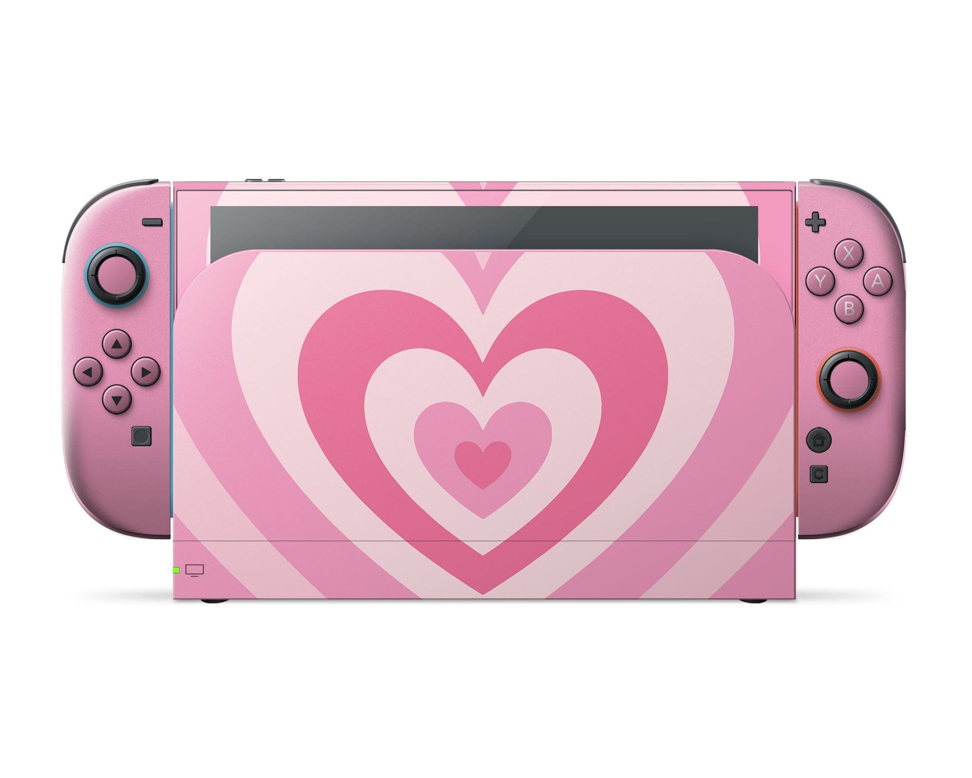 Lux Skins Nintendo Switch 2 Pink Retro Hearts Full Set Skins - Art Solid Colours Skin