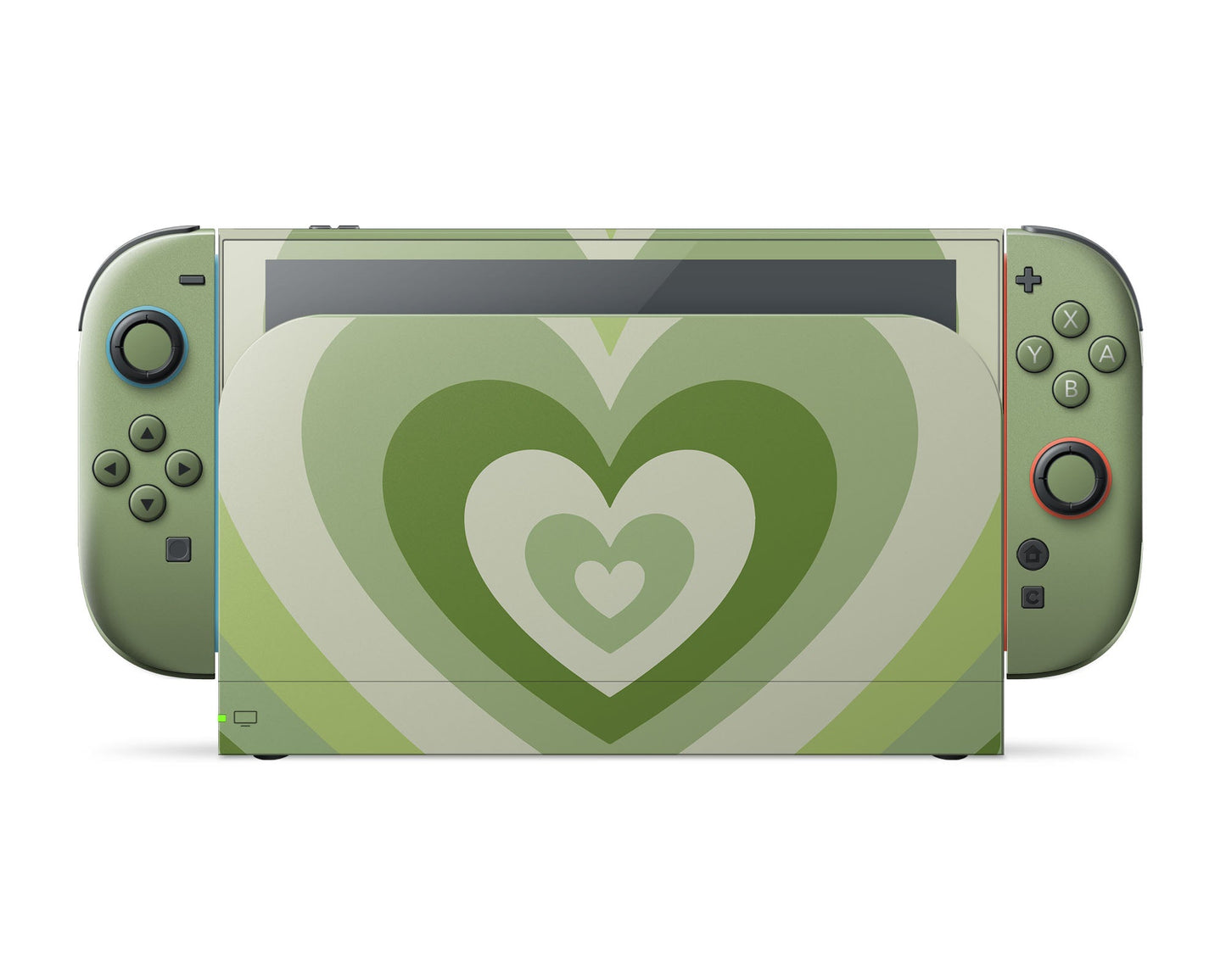 Lux Skins Nintendo Switch 2 Matcha Retro Hearts Full Set Skins - Art Solid Colours Skin