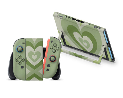 Matcha Retro Hearts Nintendo Switch 2 Skin