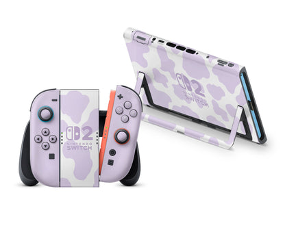 Purple Cow Print Nintendo Switch 2 Skin
