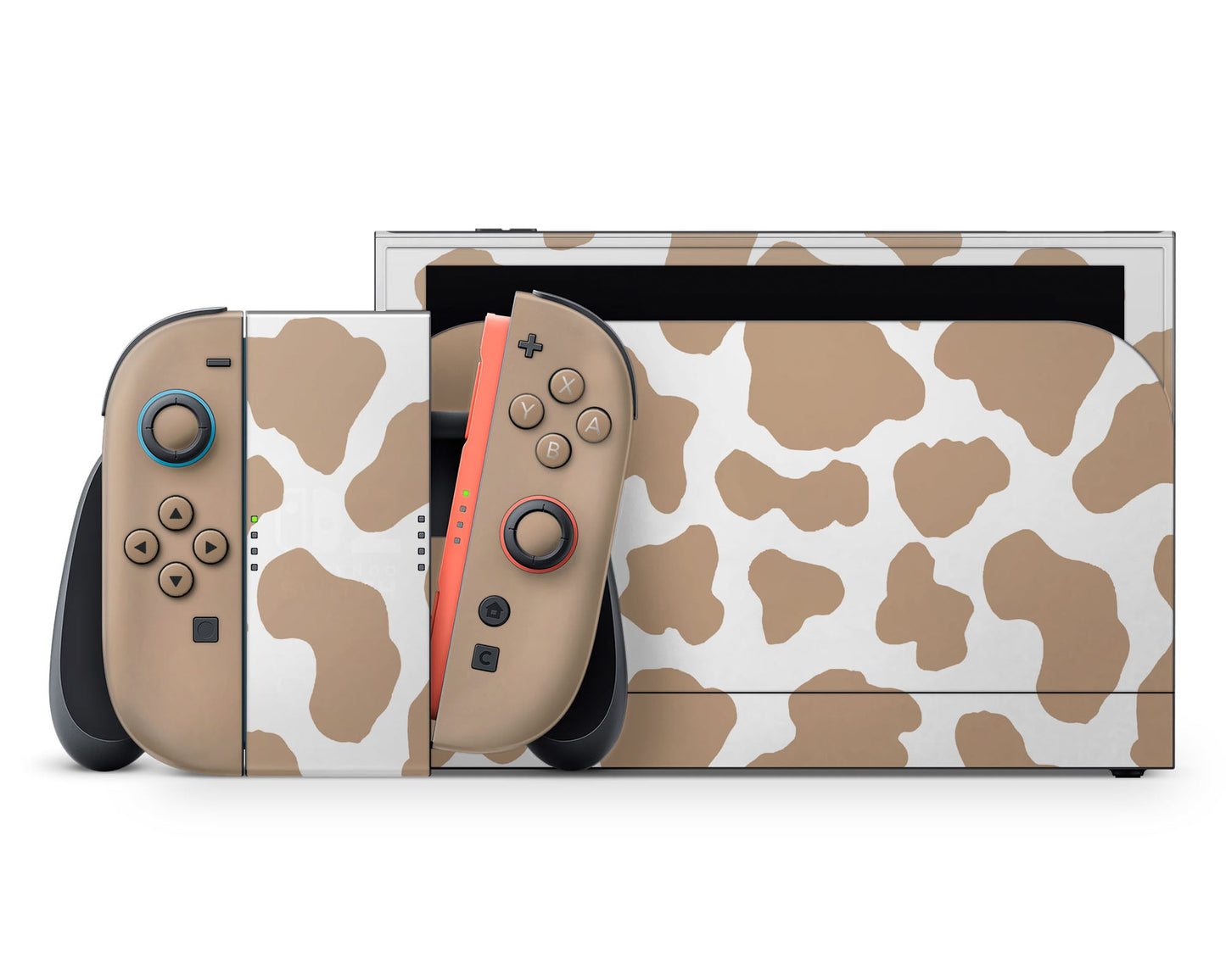 Lux Skins Nintendo Switch 2 Coffee Latte Cow Print Classic no logo Skins - Art Animals Skin
