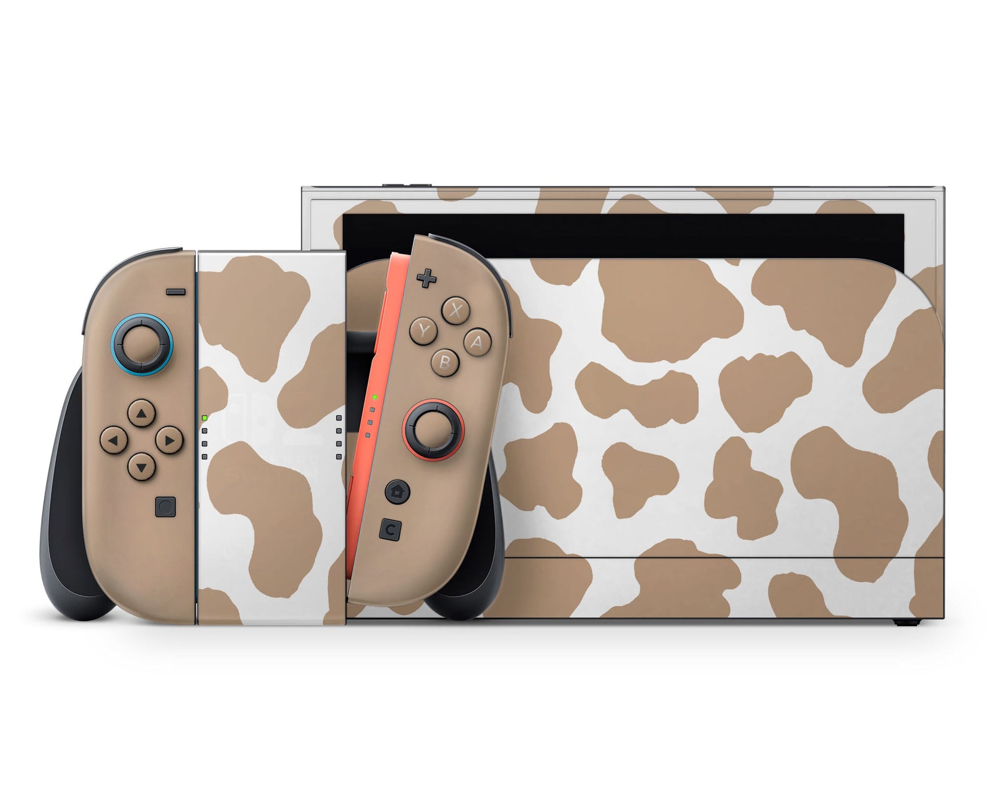 Lux Skins Nintendo Switch 2 Coffee Latte Cow Print Classic no logo Skins - Art Animals Skin