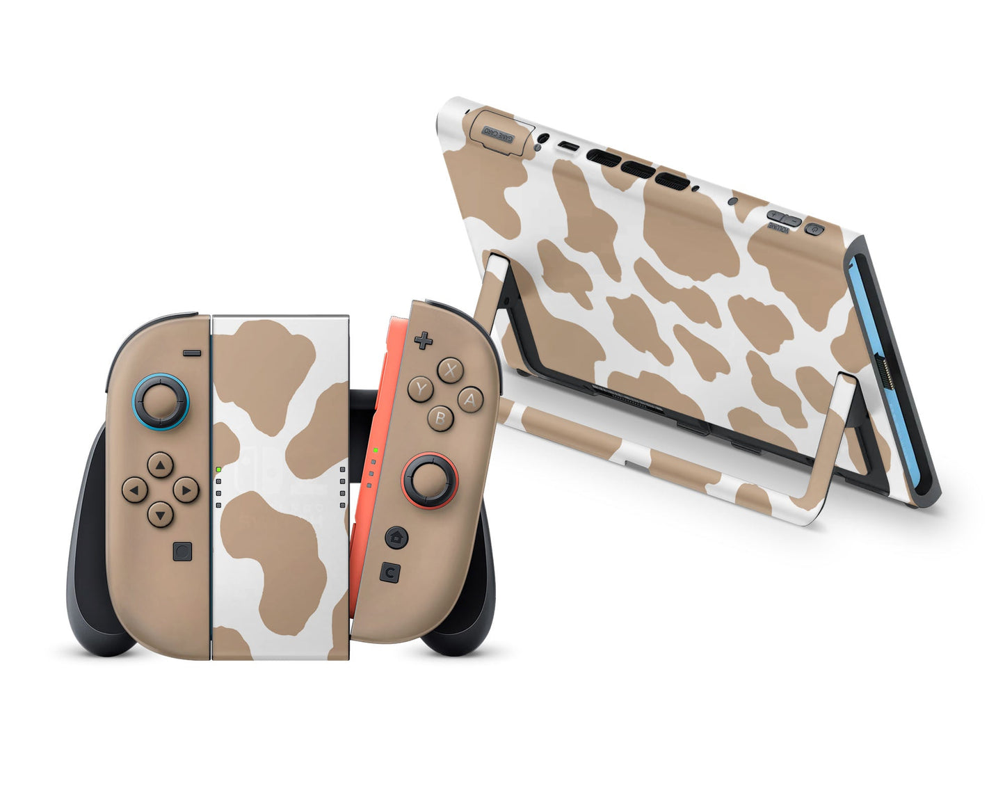 Coffee Latte Cow Print Nintendo Switch 2 Skin