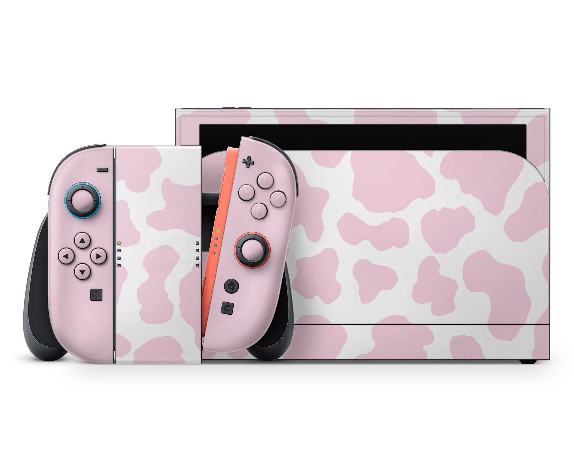 Lux Skins Nintendo Switch 2 Strawberry Milk Cow Print Classic no logo Skins - Art Animals Skin