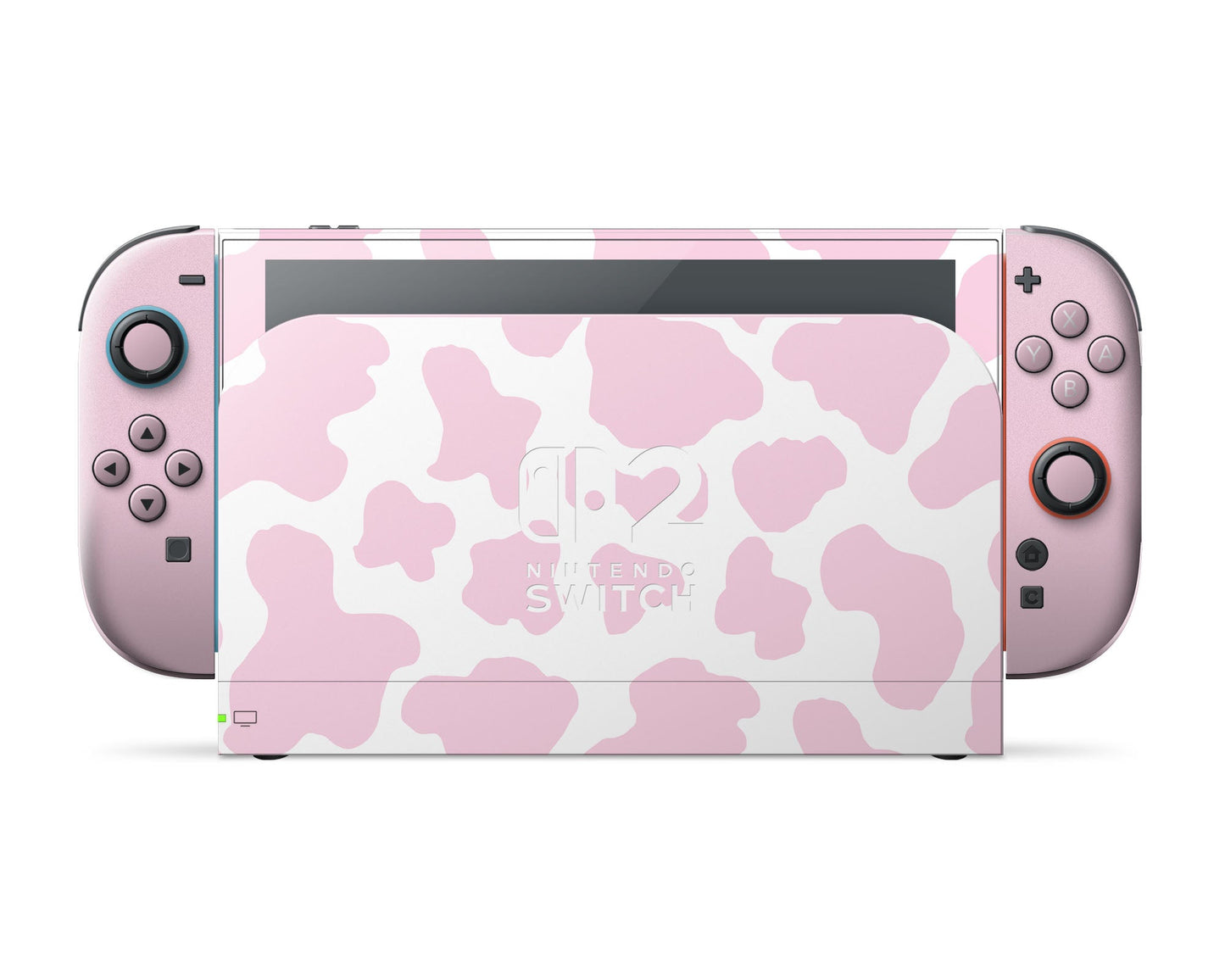 Lux Skins Nintendo Switch 2 Strawberry Milk Cow Print Nintendo logo Skins - Art Animals Skin