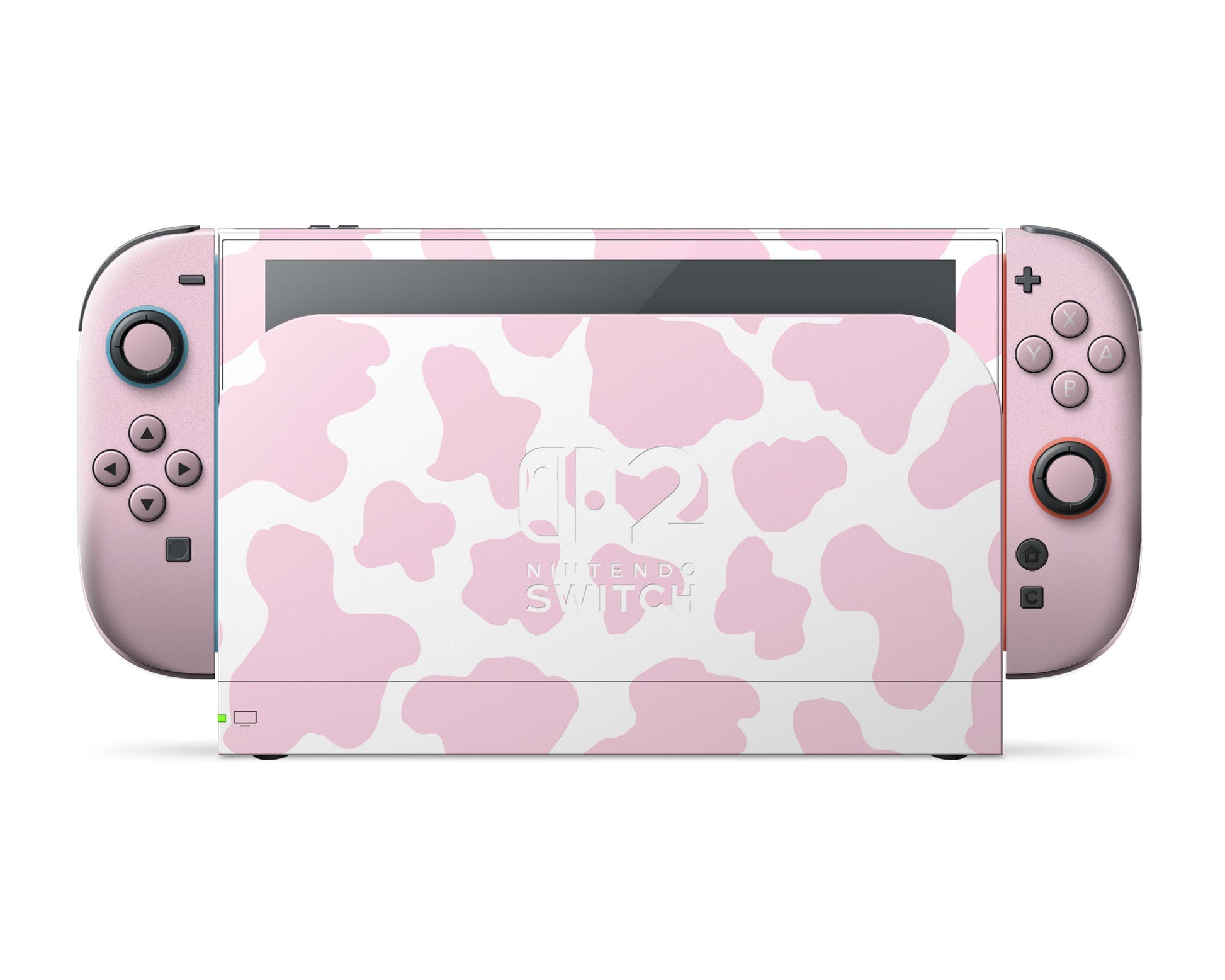 Lux Skins Nintendo Switch 2 Strawberry Milk Cow Print Nintendo logo Skins - Art Animals Skin