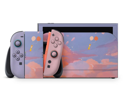 Lux Skins Nintendo Switch 2 Hazy Sunset Full Set +Tempered Glass Skins - Art Artwork Skin