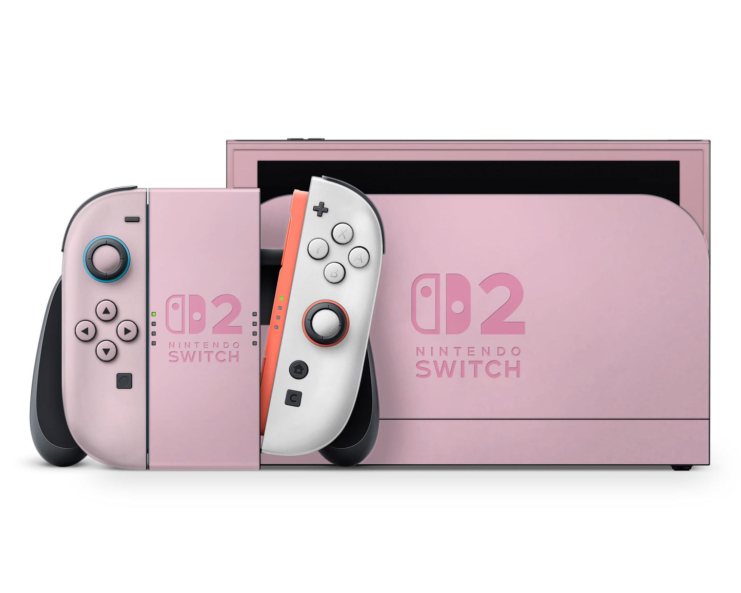 Lux Skins Nintendo Switch 2 Pretty in Pink Nintendo logo Skins - Solid Colours Colour Blocking Skin