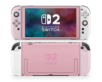 Lux Skins Nintendo Switch 2 Pretty in Pink Nintendo logo Skins - Solid Colours Colour Blocking Skin