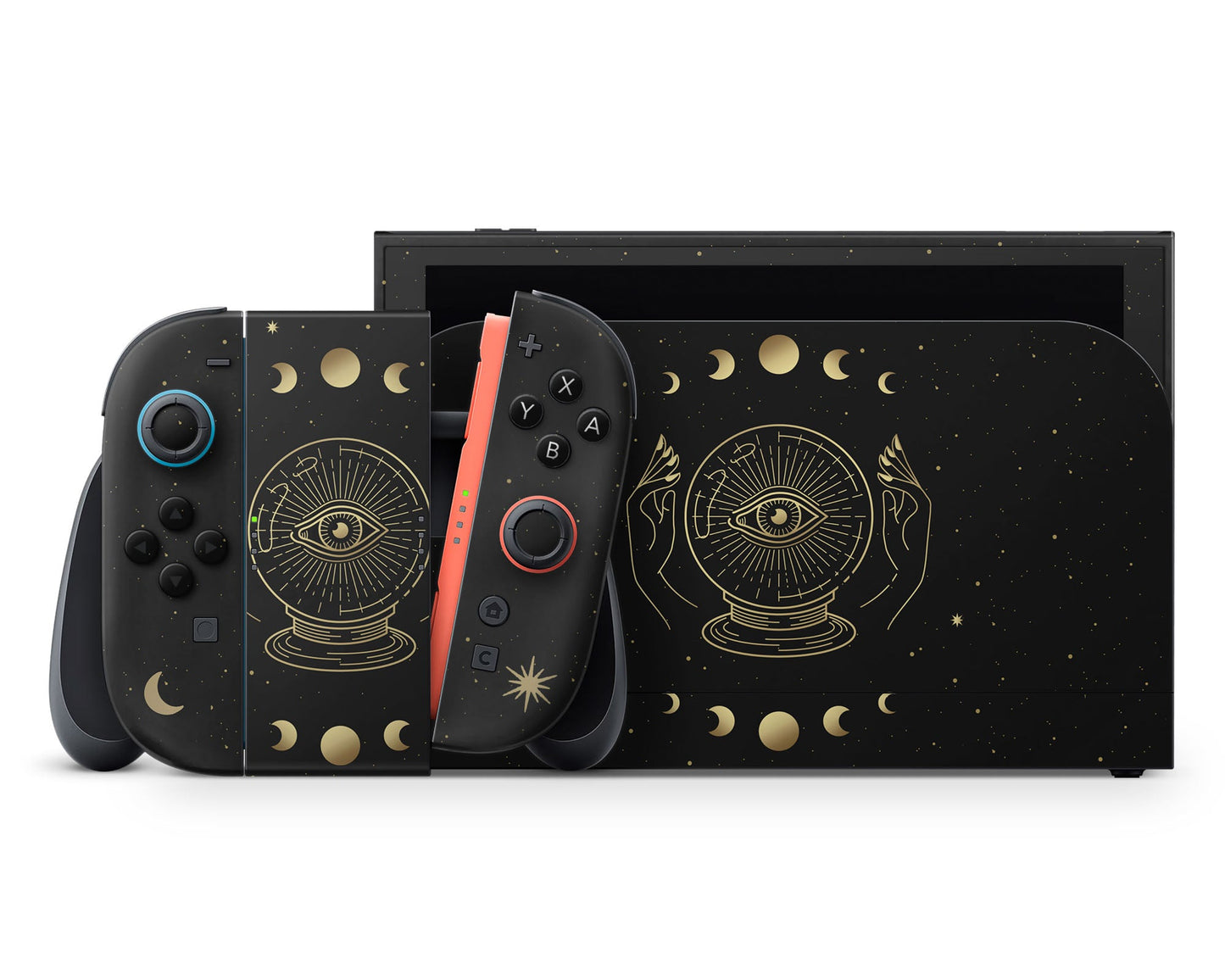 Lux Skins Nintendo Switch 2 Crystal Ball All Seeing Eye Tarot Card Full Set +Tempered Glass Skins - Pattern Abstract Skin