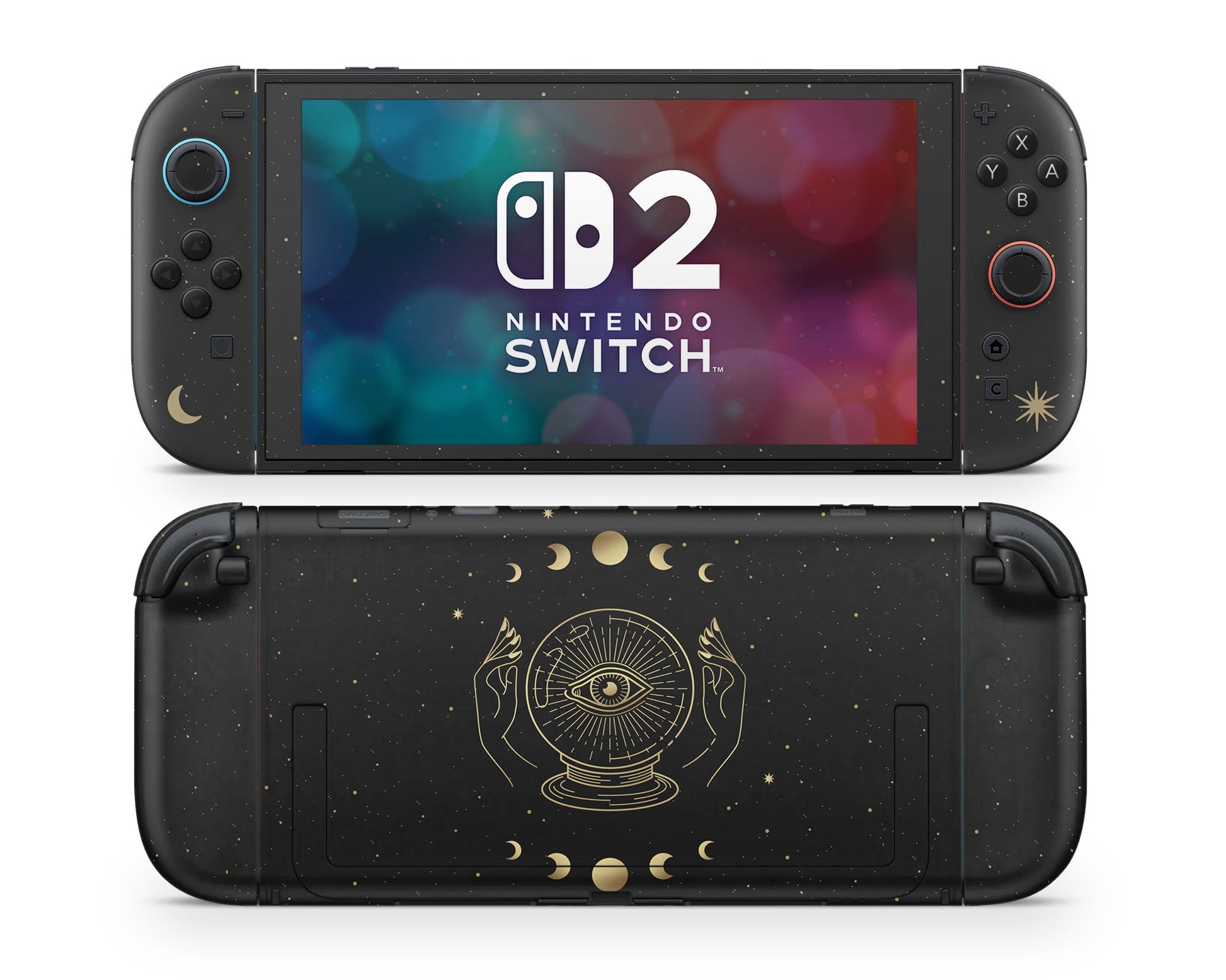 Lux Skins Nintendo Switch 2 Crystal Ball All Seeing Eye Tarot Card Joycons Only Skins - Pattern Abstract Skin