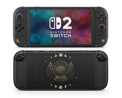 Lux Skins Nintendo Switch 2 Crystal Ball All Seeing Eye Tarot Card Joycons Only Skins - Pattern Abstract Skin
