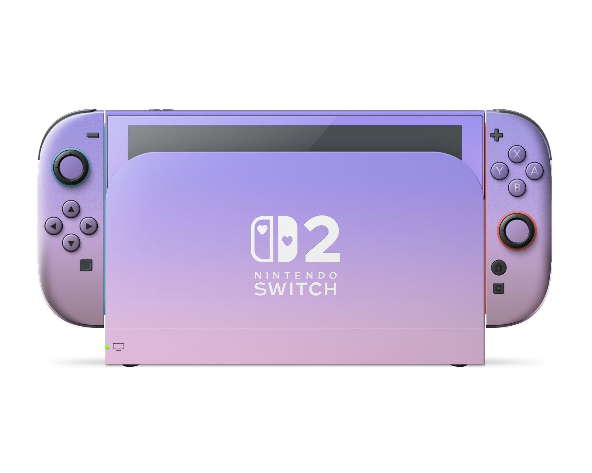 Lux Skins Nintendo Switch 2 Pastel Purple Pink Gradient Hearts logo Skins - Solid Colours Gradient Skin