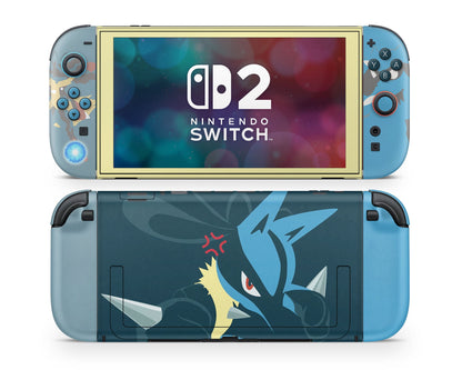 Lux Skins Nintendo Switch 2 Pokemon Lucario Joycons Only Skins - Pop culture Pokemon Skin