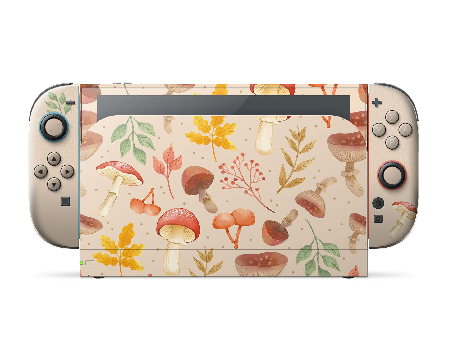 Lux Skins Nintendo Switch 2 Beige Mushroom Forest Classic no logo Skins - Art Floral Skin